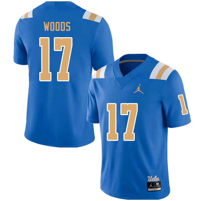 Jordan Brand Men #17 Jalen Woods UCLA Bruins College Football Jerseys Sale-Blue